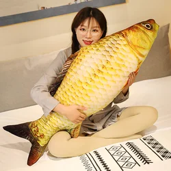 40/60cm 3D Simulation Fish Plush Toys Stuffed Soft Animal Crucian Carp Plush Pillow Creative Sofa Pillow Cushion Gift Kids Toy