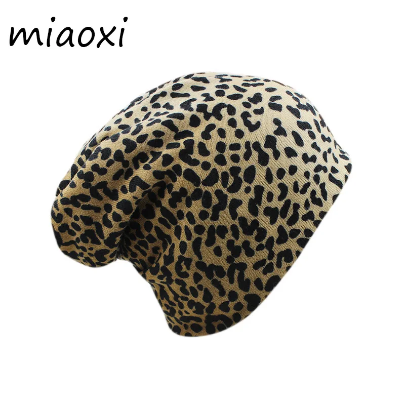 New Women Autumn Hat Warm Fashion Beanies For Lady Cotton Dot Leopard Print Brand Hats Double Used Adult Bonnet Dance Hats Sale