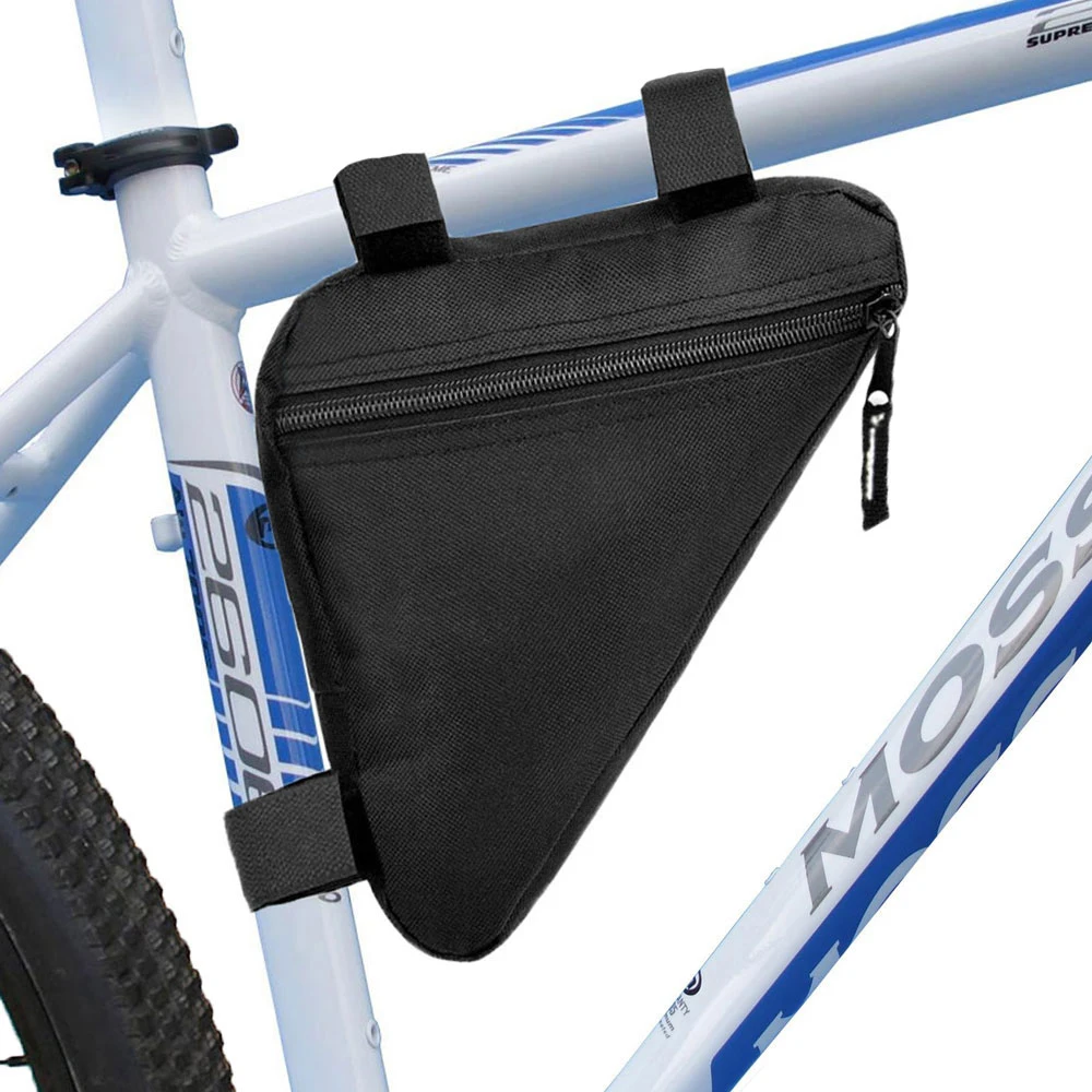 Bolsa de tubo delantero para manillar de bicicleta, resistente al agua, triangular, accesorios para ciclismo