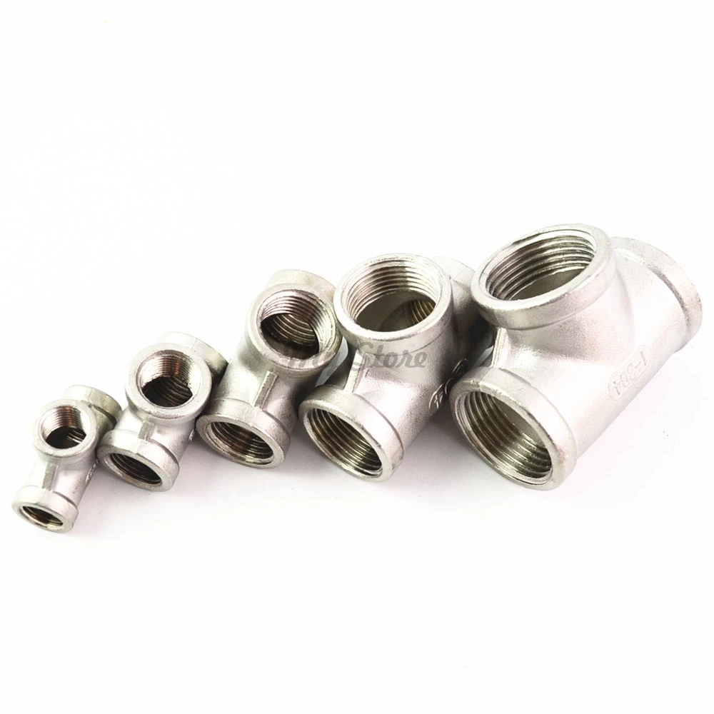 1Pcs 304 Edelstahl Rohr Ellenbogen Typ 3 Weg Innengewinde Fitting Coyote Getriebe SS T