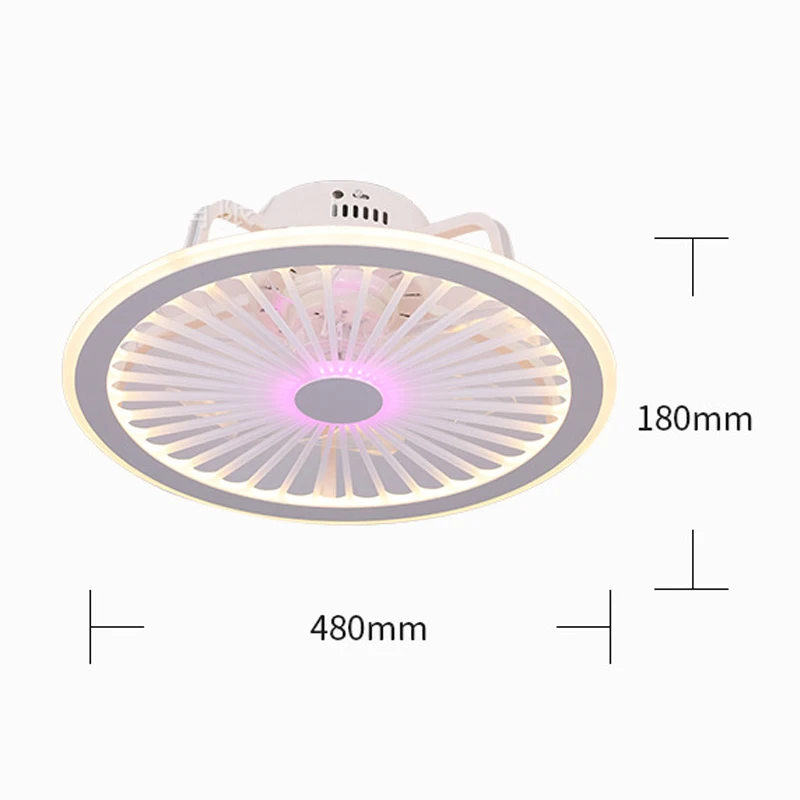 110V/220V 팬 조명 36W * 2 경량 아크릴 LED 침실 팬 천장 팬 조명 3 색 조명 가정용 전기 팬