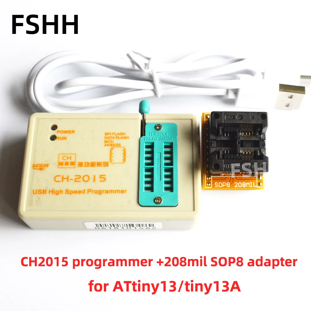 CH2015 programmer + AVR SOP8 adapter for AVR ATtiny13a tiny25 tiny26 tiny45 tiny84a tiny85 chip