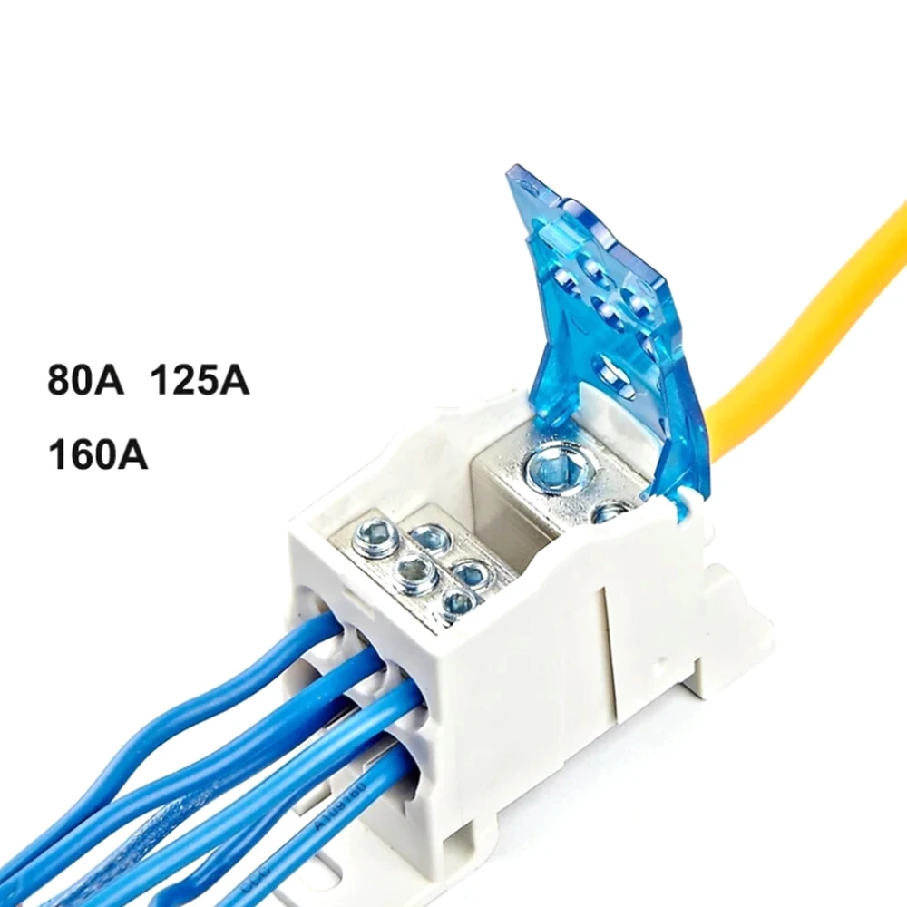 

UKK 80A/125A/160A Universal Din Rail Terminal Blocks One In Multiple-out Distribution Box WireJunction