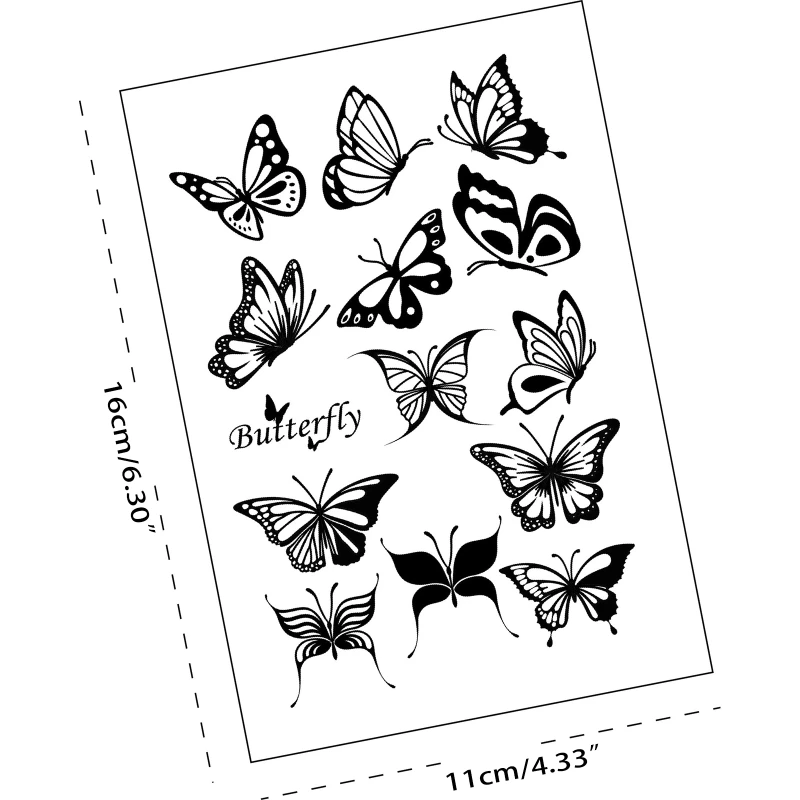 Sellos transparentes silicona reutilizables, sello bonito con patrón mariposa para diario, bricolaje, papel fotográfico hecho a mano, decoración