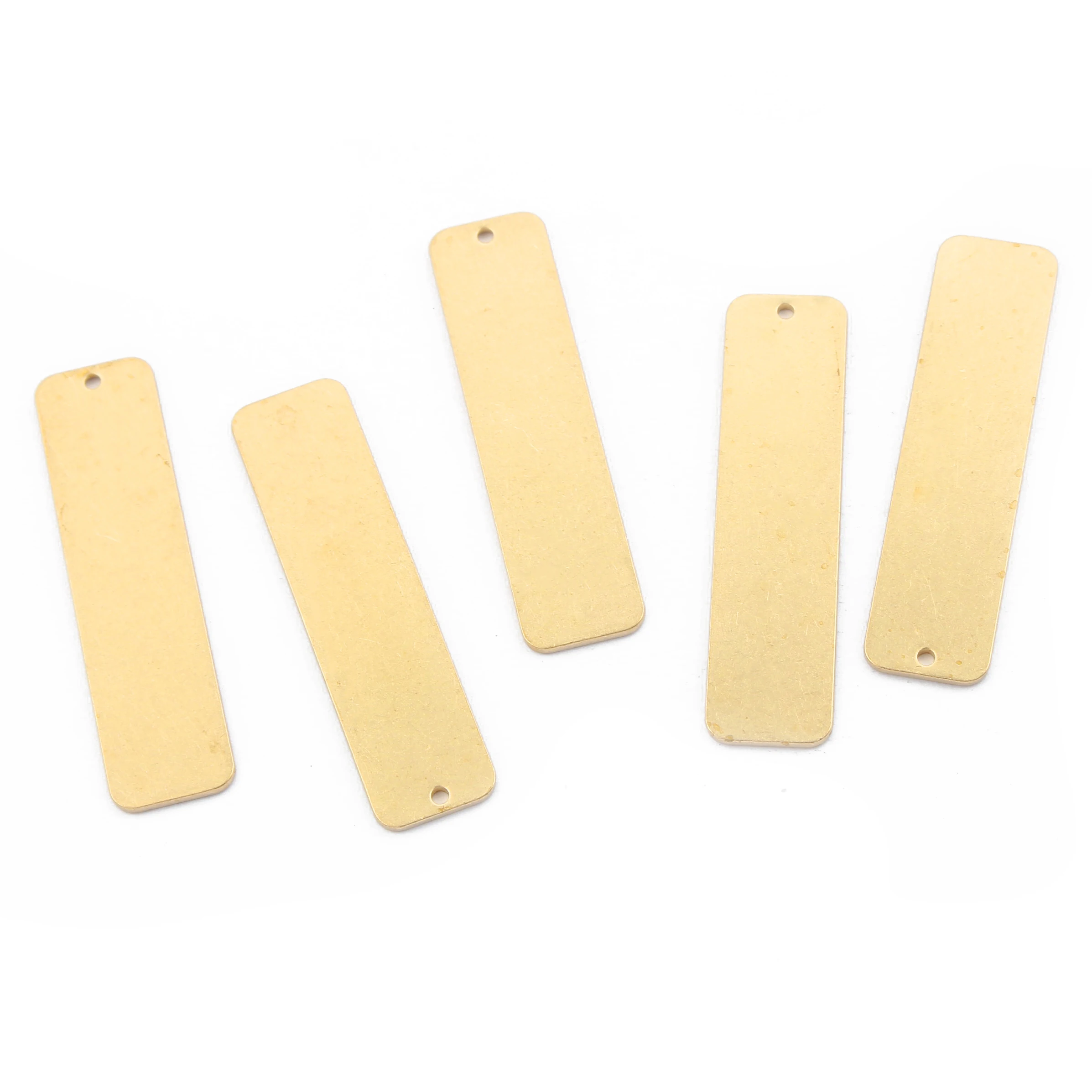 10pcs Raw Brass Flat Rectangle Tag Bar Stamping Blank Charms For DIY Earrings Bracelet Necklace Jewelry Findings Accessories