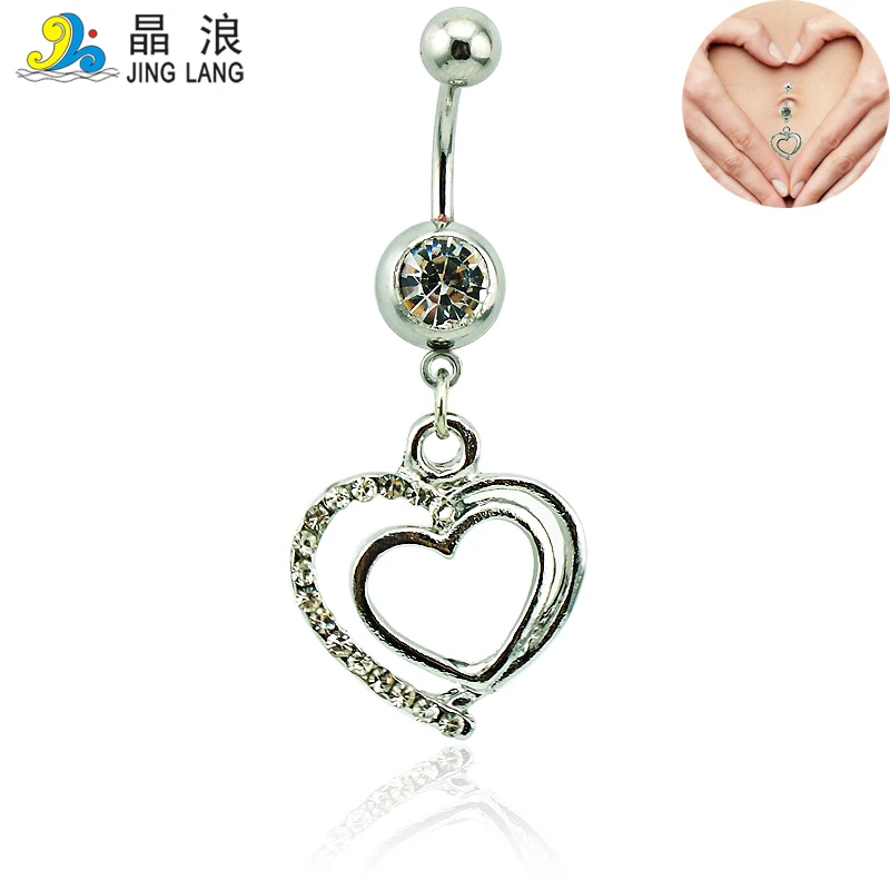 JINGLANG New Belly Button Rings 316L Stainless Steel Barbell Alloy Zipper Leaves Navel Piercing Jewelry