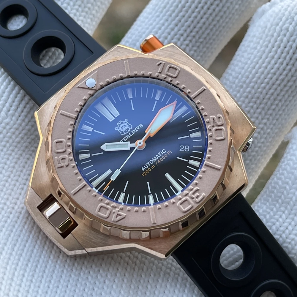 STEELDIVE Dive Watch For Men,Mens Automatic Watches Bronze Luxury Mechanical Wristwatch 1200m Waterproof Luminous Sapphire NH35