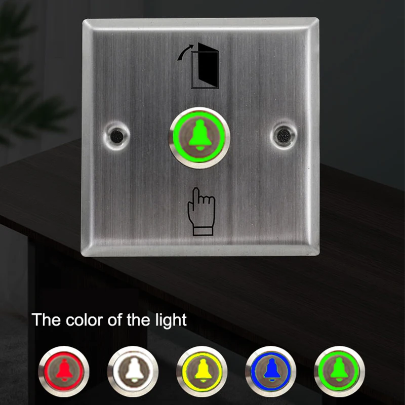 16/19mm Door Bell Momentary Reset Push Button Flat Stainless Steel Control Switch Panel With LED Light 3-6V 12-24V 220V