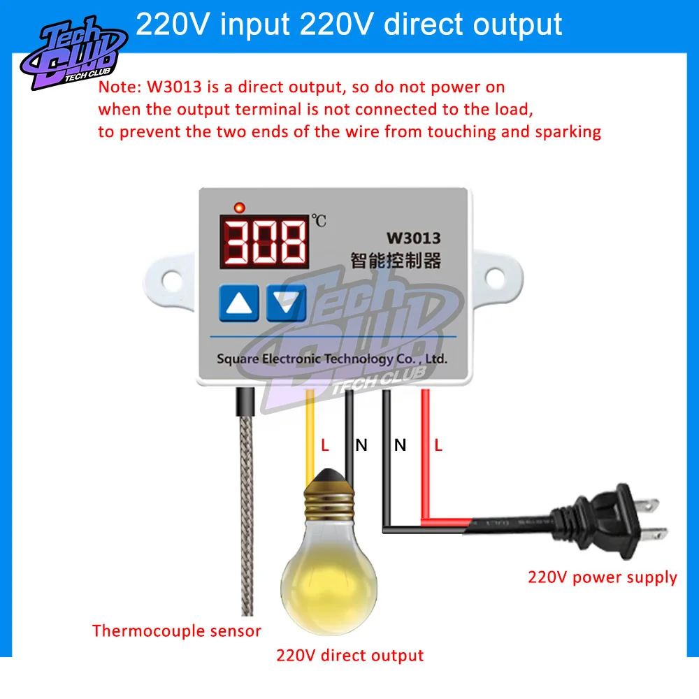 W3013 AC 110V 220V Digital LED Pengendali Suhu 2200W Pengendali Suhu Tinggi untuk Peralatan Sasis