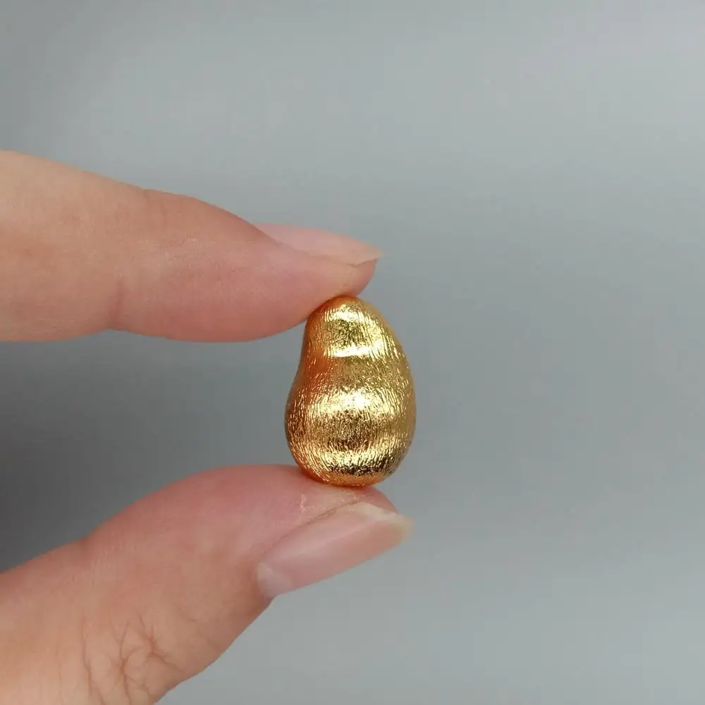 Wholesale 10  PCS 13x20mm Copper Baroque Shape Brushed Bead Gold Plated DIY