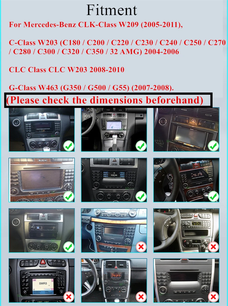 Car Stereo Radio 9'' Android 10.1 Head Unit 32GB For Mercedes-Benz C CLK CLC G Class