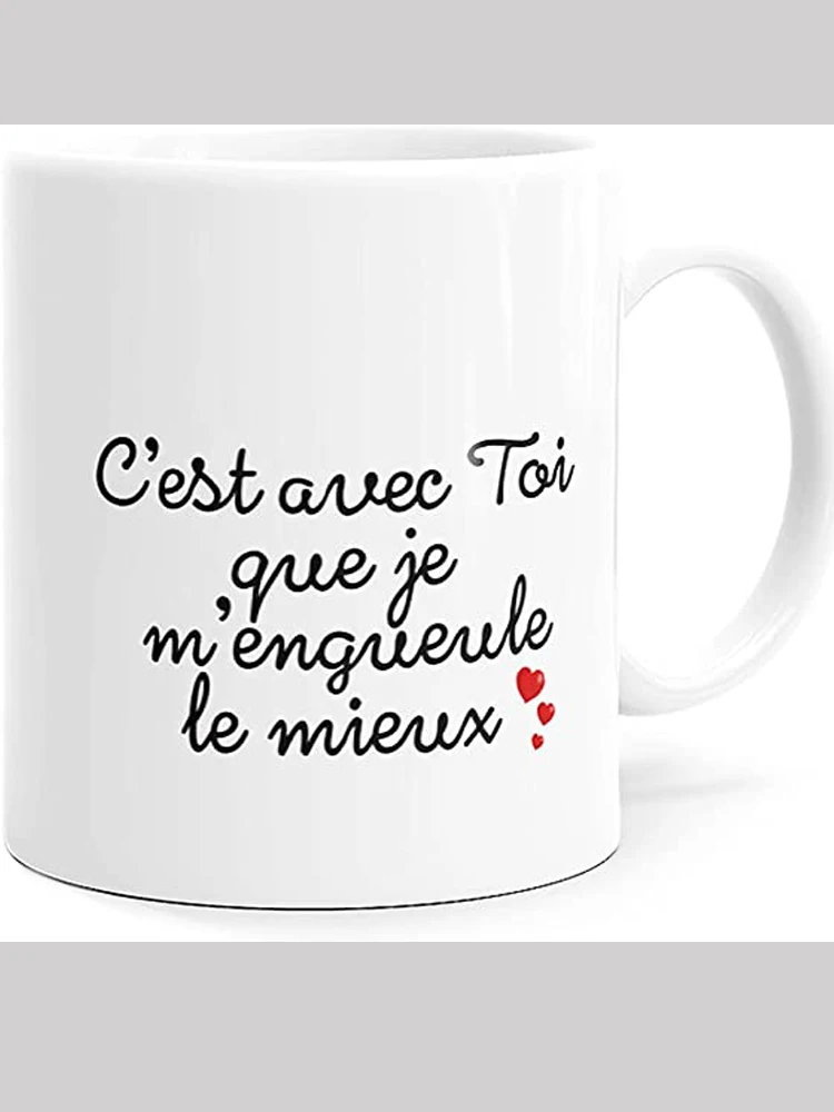 Mug Humour Amour Tasse Message drôle. Idée Cadeau Original Amis Couple Amoureux Collègue Frère Sœur Mari Femme Fiancés pour Anni