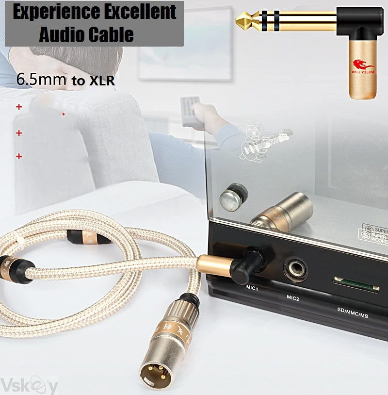 1/4 Inch TRS 6.35mm to XLR Male Audio Cable for Mixer Microphone Amplifier Speaker Studio Monitors Stereo System Shielded Cords