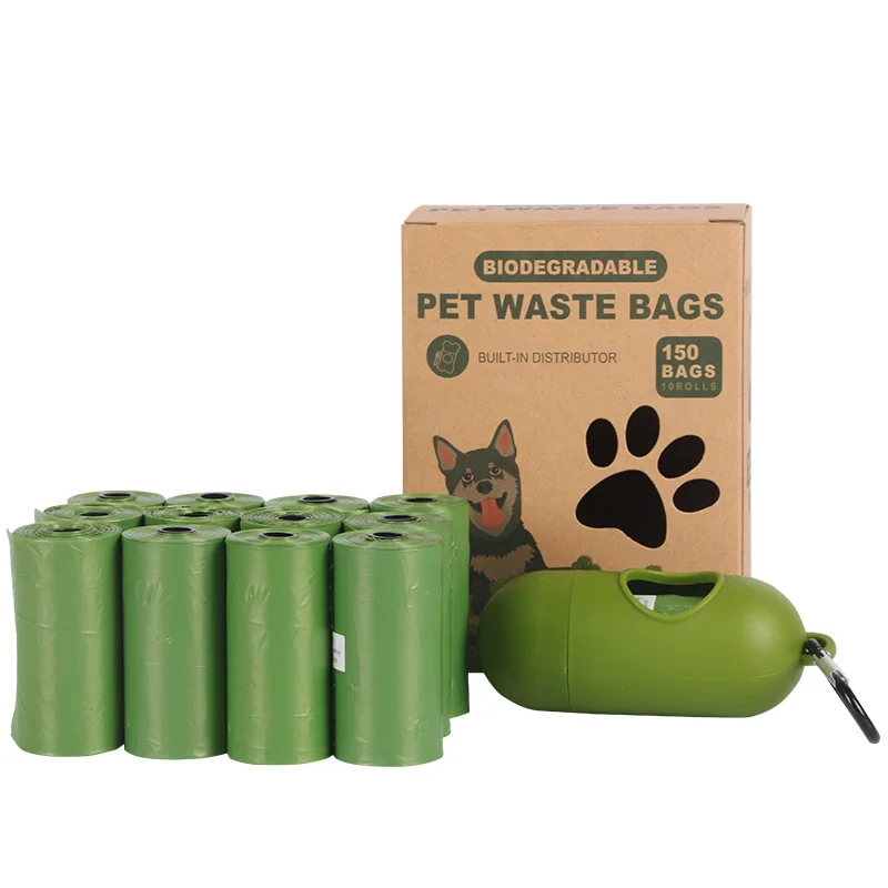 

Hond Kak Tassen Bio Degradeable Milieu Pet Vuilniszakken Groene Vuilniszak Pet Product 10 Rolls with dispenser