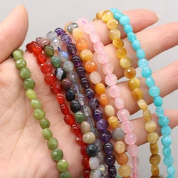 Natural Stone Beads Rose Quartz/Chrysolite/Emerald/Agate/Unakite Faceted Bead For Jewelry Making DIY Necklace Bracelet Accessory