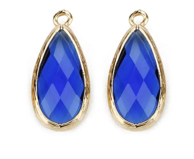 5pcs/lot 12*25mm Water droplets alloy Diamond glass mosaic Sweater  for  DIY Make Jewelry earring Necklace Pendants  wamen image 4