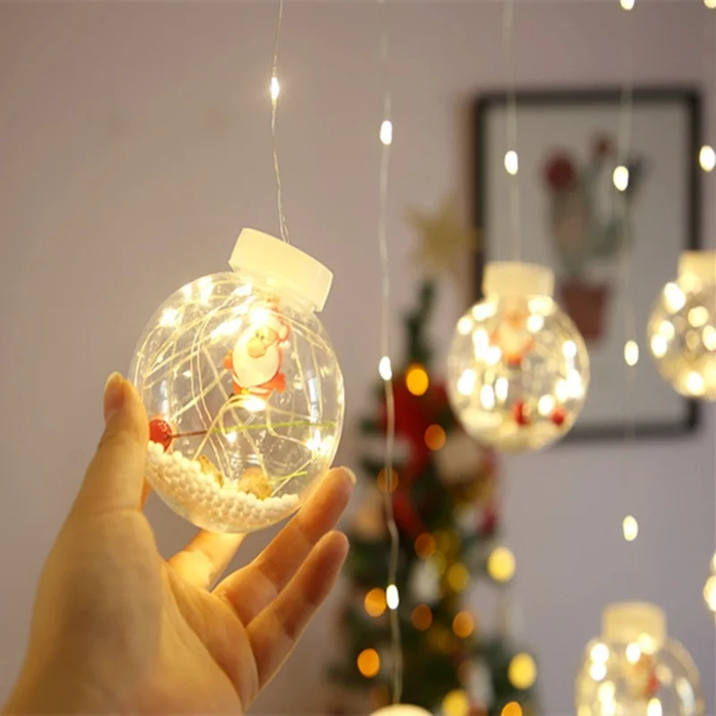 Imagem -05 - Nova Cortina de Led String Luz Bola Papai Noel Natal Ano Novo 2023 Decorações de Natal para Casa Decoração da Árvore Natal Navidad