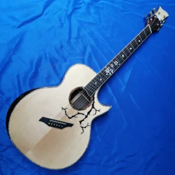 42 inch AAA top solid wood 6 string cherry blossom series fan-shaped character acoustic guitar free shipping spot one