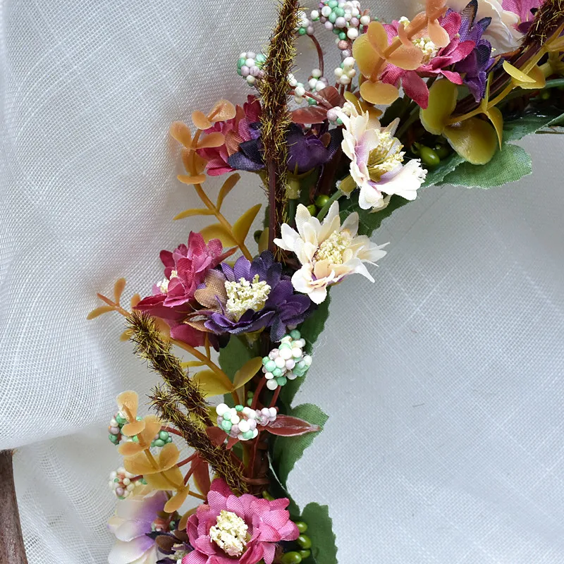 CC Flower Headband Wreath Hairband 100% Handmade Wedding Hair Accessories for Women Bride Garland Girls Seaside Headpieces DD04
