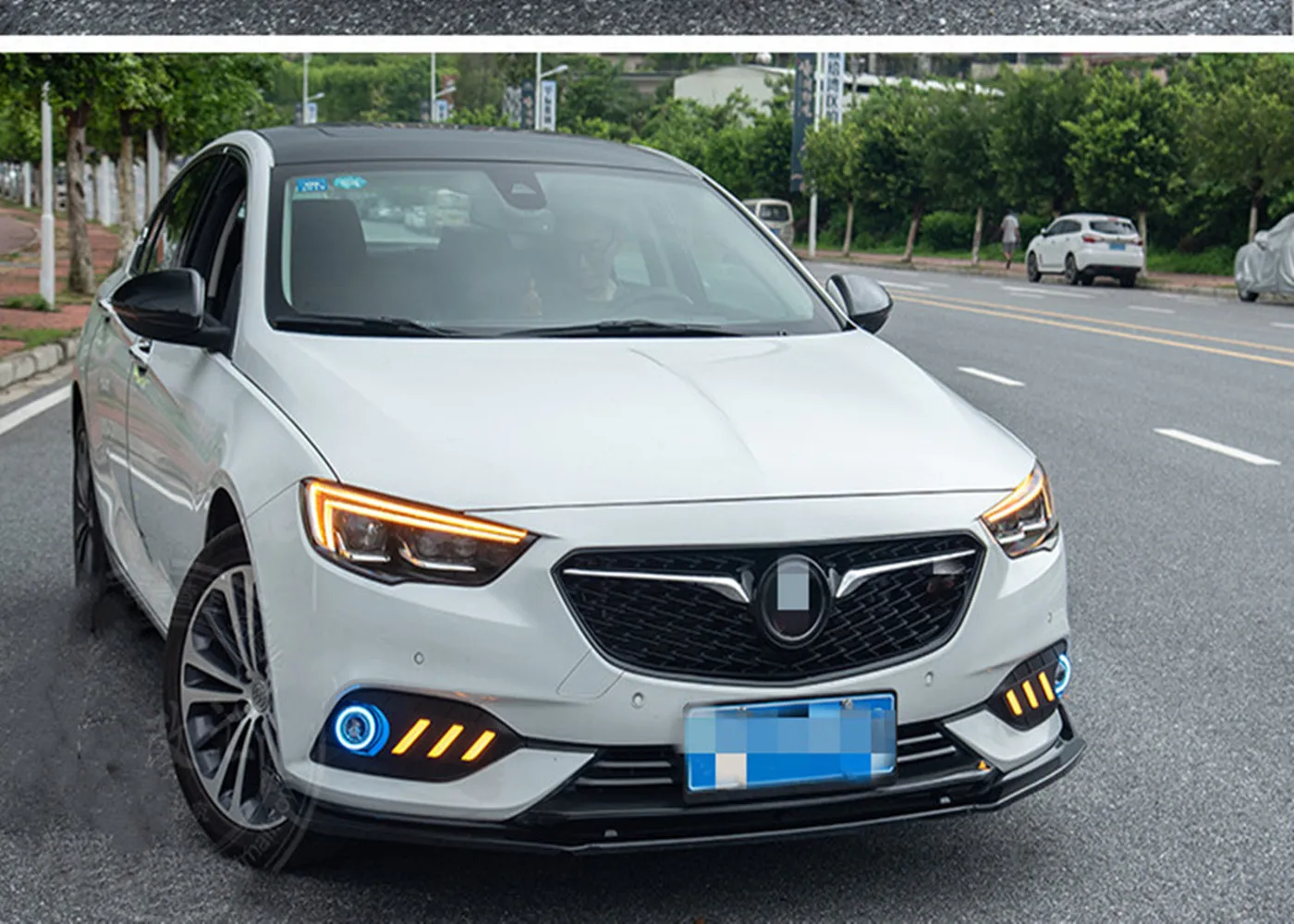 LED DRL Daytime Running Light Fog lamp for Buick Regal Opel insignia  2017-2019 Angel Eye With Projector Lens