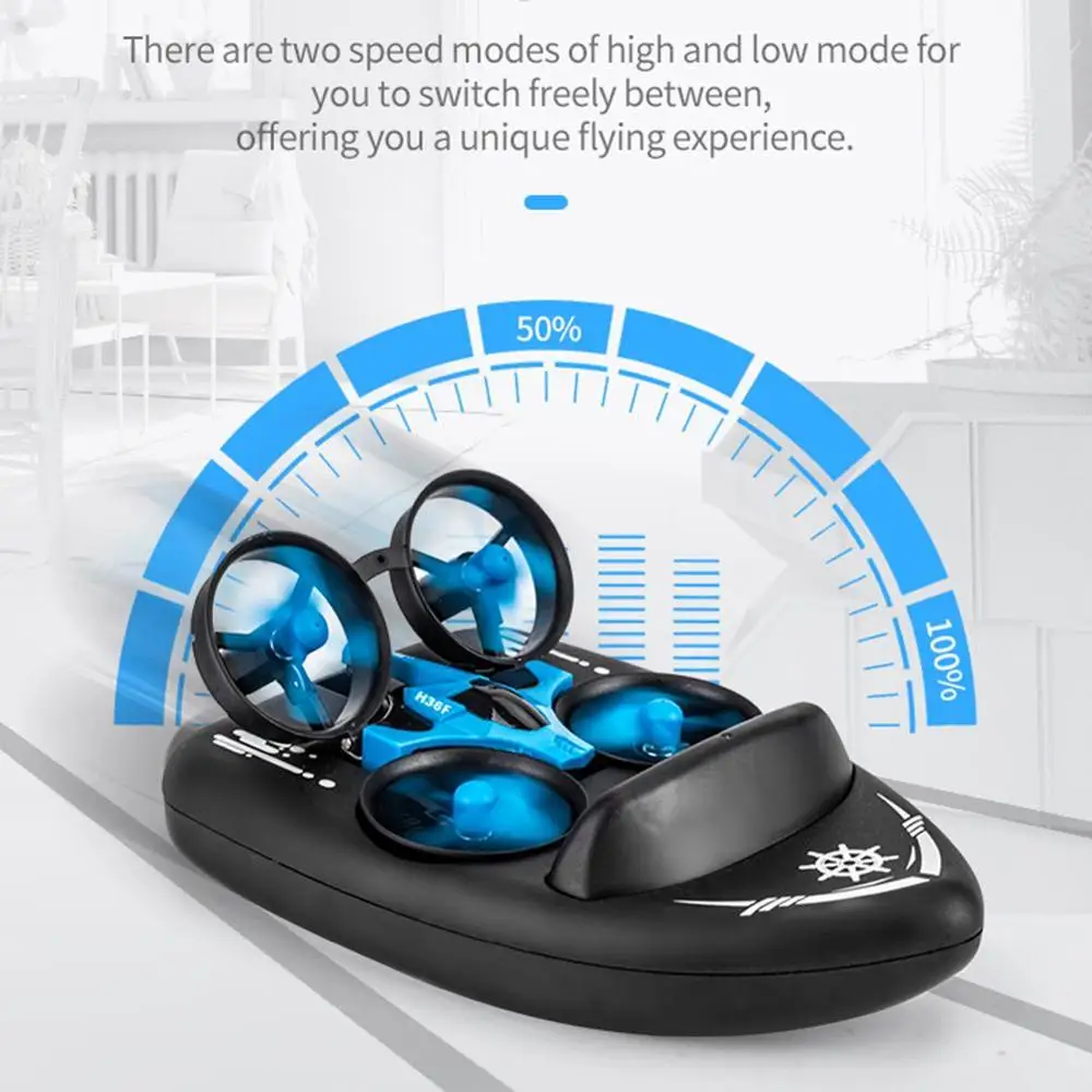 H36F H36 3 in 1 mini Drone Boat Car Water Ground Air Mode 3-mode Altitude Hold Headless Mode RC Quadcopter Helicopters Toys