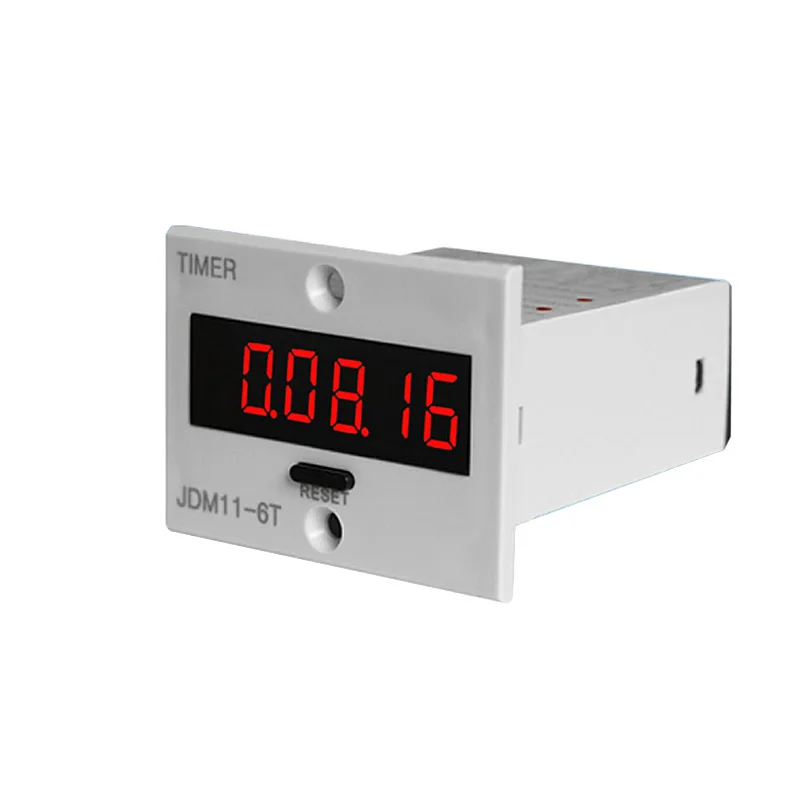 6 Digit Digital Display Counter Industrial Power-On Timer Accumulator AC220V DC 24V12V Equipment Working Record Time