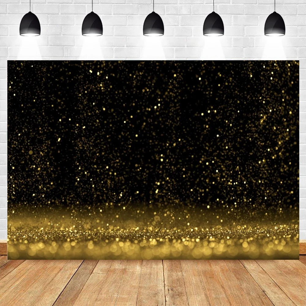 Studio della festa di compleanno di scintillio del fondo di Astract dell'annata del fondo di fotografia del vinile del contesto delle macchie dorate del contesto dell'oro nero