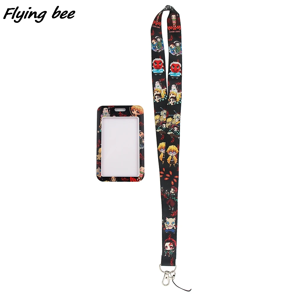 Flyingbee X1387アニメ悪魔特効クールストラップカードホルダー学生ぶら下げネック電話ストラップバッジ地下鉄アクセスカードホルダー