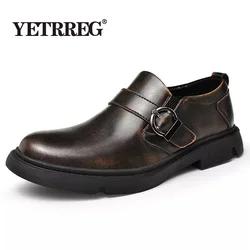 Vancat New Brand  Men's Oxford Shoes Genuine Leather Dress Shoes Fashion Loafers High Quality Casual Flats Men Shoes Size 38-46