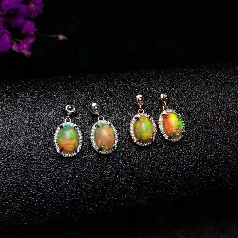 Natural Real OPal Earrings, 925 Sterling Silver Fine Elegant Jewelry for Women Earring