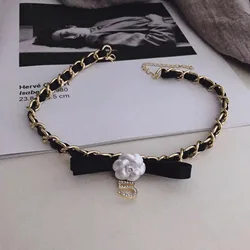 Korea Butterfly Camellia  Letter five Chokers  Necklaces For Women  Party Gift Jewelry