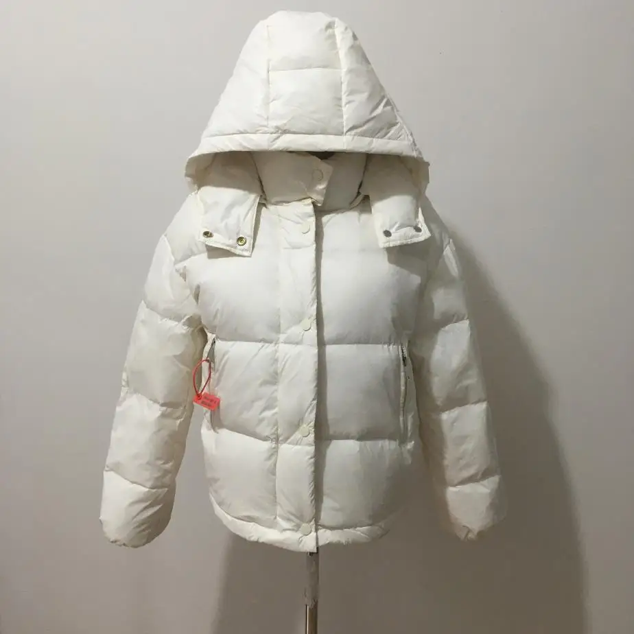 Winter Super Thick Fluffy Warm Natural Duck Down Coats Female High Collar Down Parkas Hooded Down Parkas Fit Cold Weather F2290