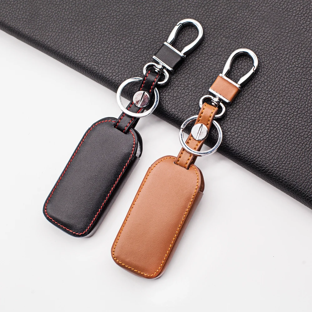 2020 Fashion Leather Key Case For Mitsubishi L200 ASX Outlander Eclipse Cross Pajero Sport Lancer 2 Buttons Remote key Fob Cover