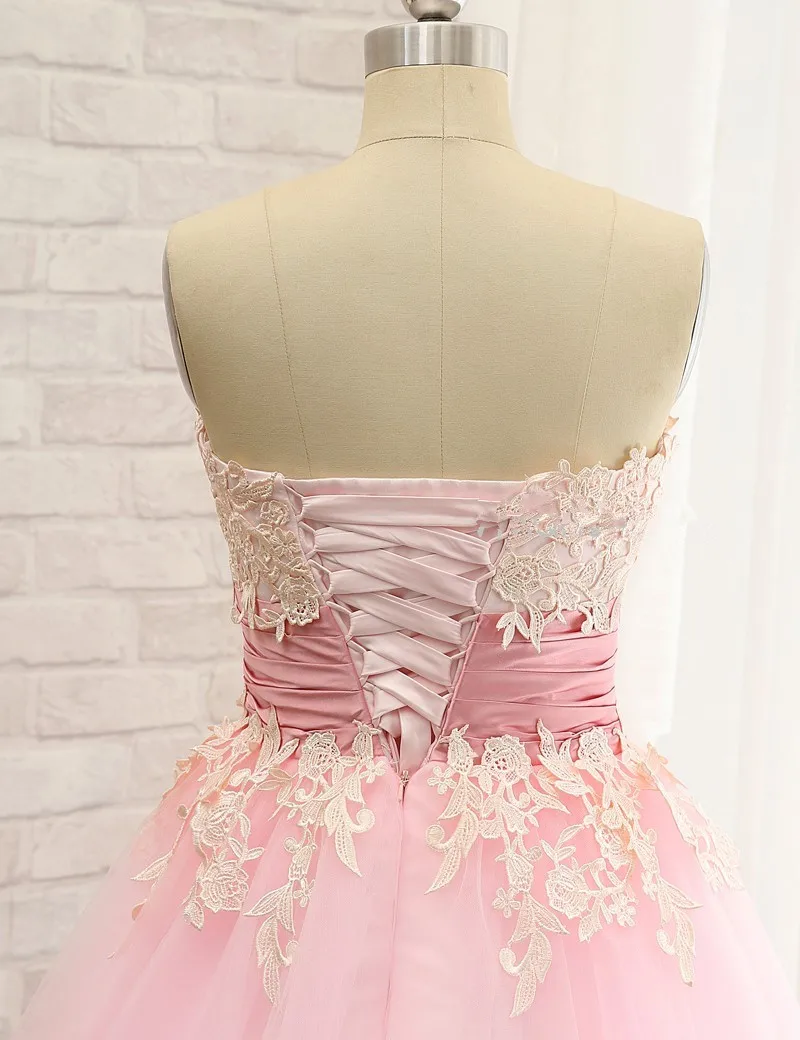 Mini vestido de novia corto rosa claro Apliques de encaje vestidos de bienvenida 2018 Borgoña A-line bajo 100 envío gratis