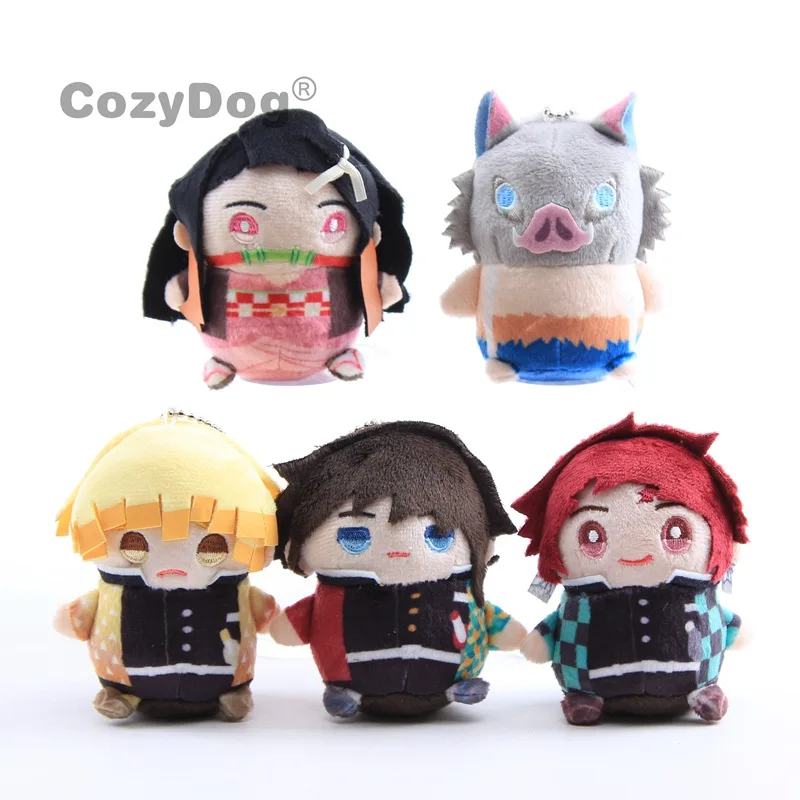 Llavero con colgante de Cosplay de Anime japonés, muñecos de peluche bonitos de 9 cm, llavero con figura de Demon Slayer Kimetsu no Yaiba