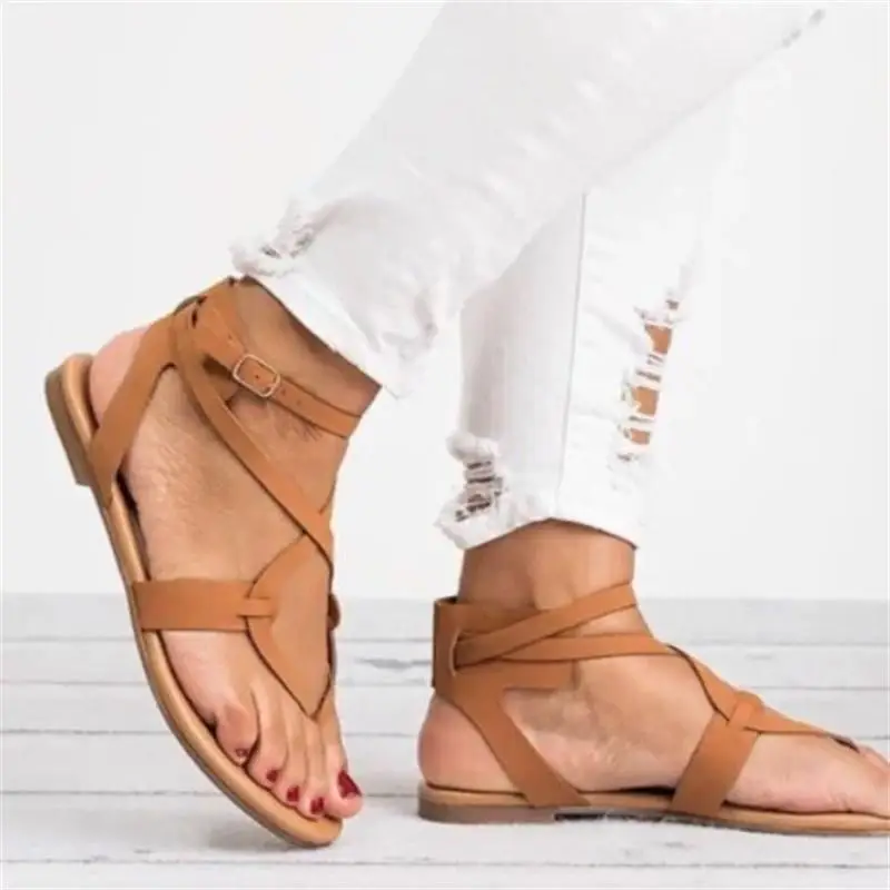 Arrive Women Sandals Gladiator Summer Women Shoes Plus Size 35-43 Flats Sandals Shoes for Women Casual Rome Style Sandalias 458