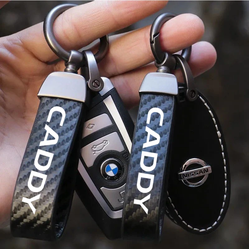 For Volkswagen VW Golf 4/Blue Motion MTM Polo Caddy Car Keychain KeyRings Leather Keyring Key Chain for Car Accessories