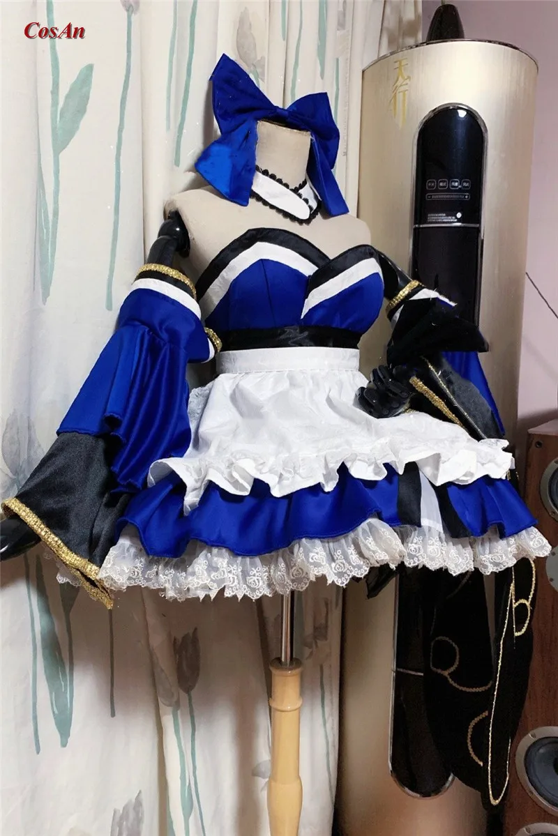 Hot Game Fate/Grand Order Tamamo No Mae Cosplay Costume Lovely Blue Maid Outfit Activity Party Role Play Clothing Custom-Make