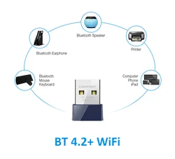 Adaptador USB WiFi Bluetooth 150, receptor externo inalámbrico de 4,0 Mbps, 2,4G, RTL8723BU, BT, Dongle para PC/portátil/escritorio Win7/8/10 11