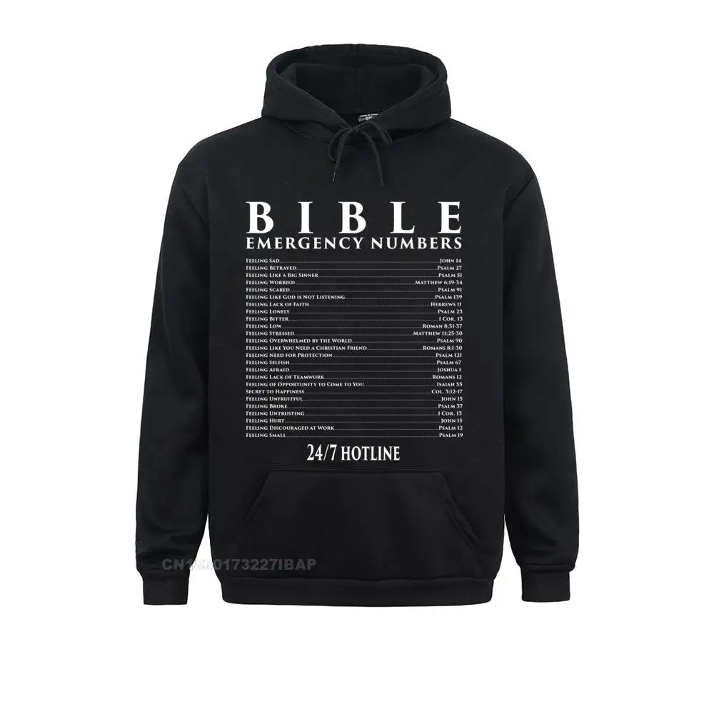 

Bible Emergency Numbers Cool Christian Shirts Summer Hoodies Summer/Fall Men's Sweatshirts Fitness Clothes On Sale