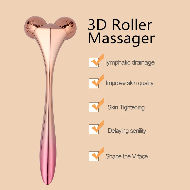 

3D Roller Massager Face Lift Facial Massager 360° Rotate Relaxation Sliming Beauty Health Skin Care Tools Wrinkle Remover