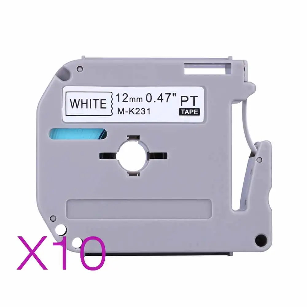 10 MK231 12 mmx 8m Label Tapes for Brother P Touch PT-85 PT-75 PT-BB4 PT-55 p touch h110 tape  brother p touch label printer