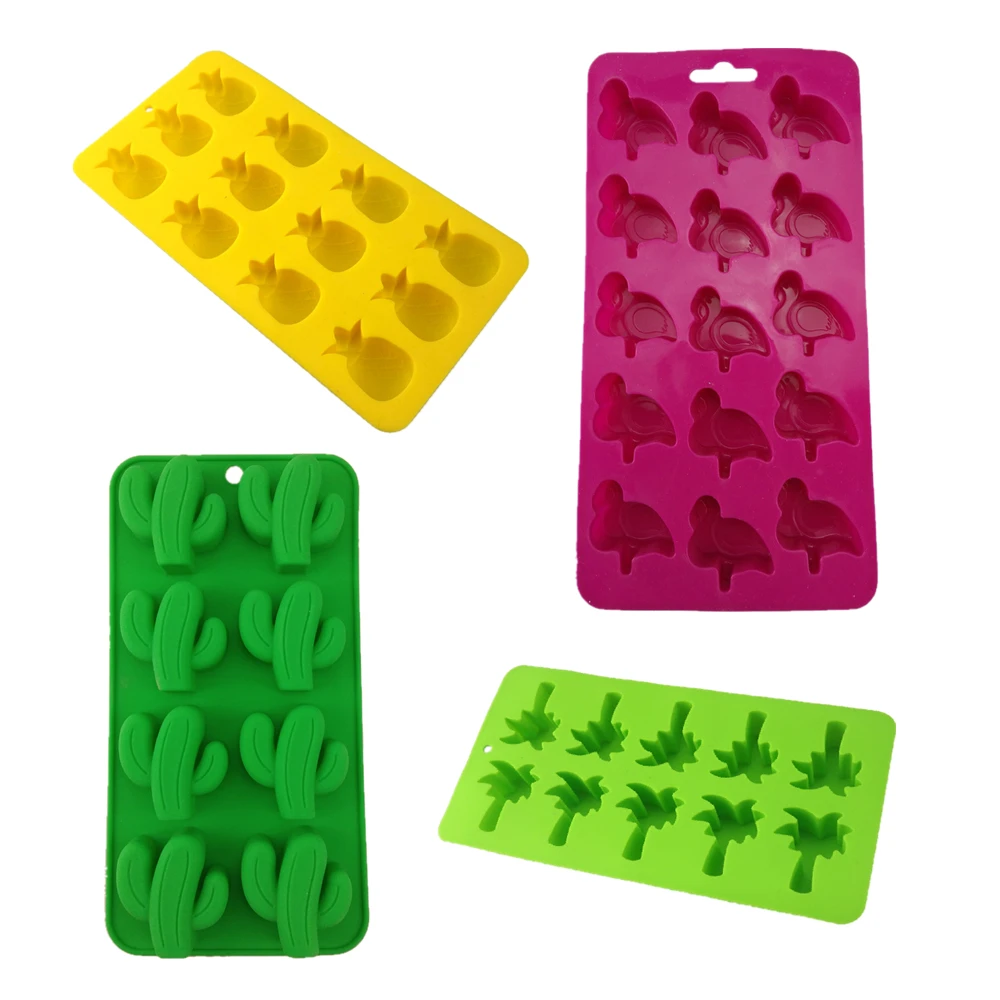 Gummy  pineapple cactus Flamingo coconut tree  chocolate silicone mold fondant tool  candy  Eco-Friendly  ice cube tray