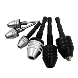 Hex shank three-jaw drill Chuck Clamp 0.3-4mm Electric Motor Shaft Mini Chuck Fixture1/4 ''universal electric mill chuck Adapter