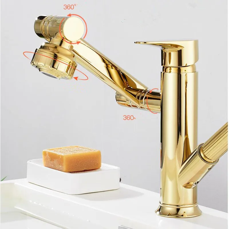 New Basin Faucet Bathroom Faucet Hot and Cold Gold Brass Toilet Sink Faucet Water Crane Mixer multi-use wash hair sink faucet