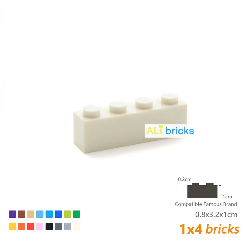 60PCS DIY Building Blocks Thick Figures Bricks 1x4 Dots Educational Creative Size Compatible With Brand Toys for Children 3010