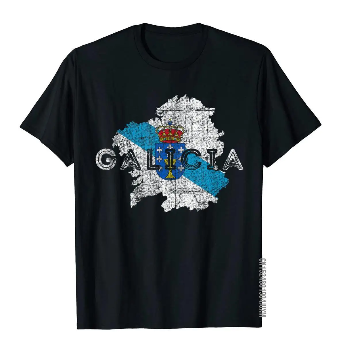 Galician Map And Flag Distressed Galicia Souvenir T-Shirt Cotton Cosie Tops T Shirt Newest Men Top T-Shirts Summer