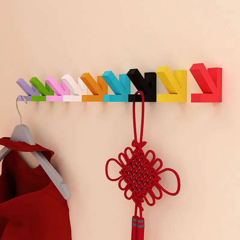 Colorful Creative Arrow Wall Mounted Colour Painting Wood Hook Hanger Hat Coat Door Clothes Rack Decorate