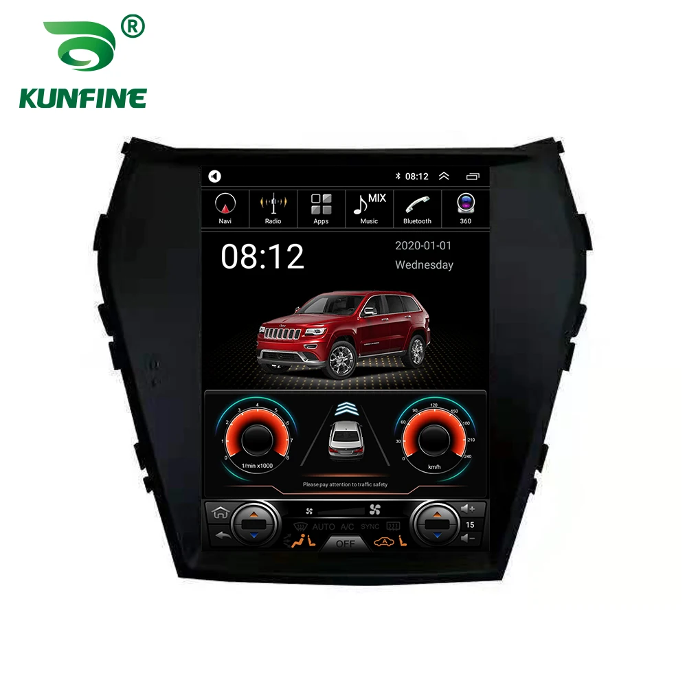 Ekran Tesla Octa Core 4 ГБ ОЗУ 64 ГБ ПЗУ Android 10.0 Автомобильный DVD GPS-плеер Deckless Автомобильная стереосистема для Hyundai IX45 2017 Радио