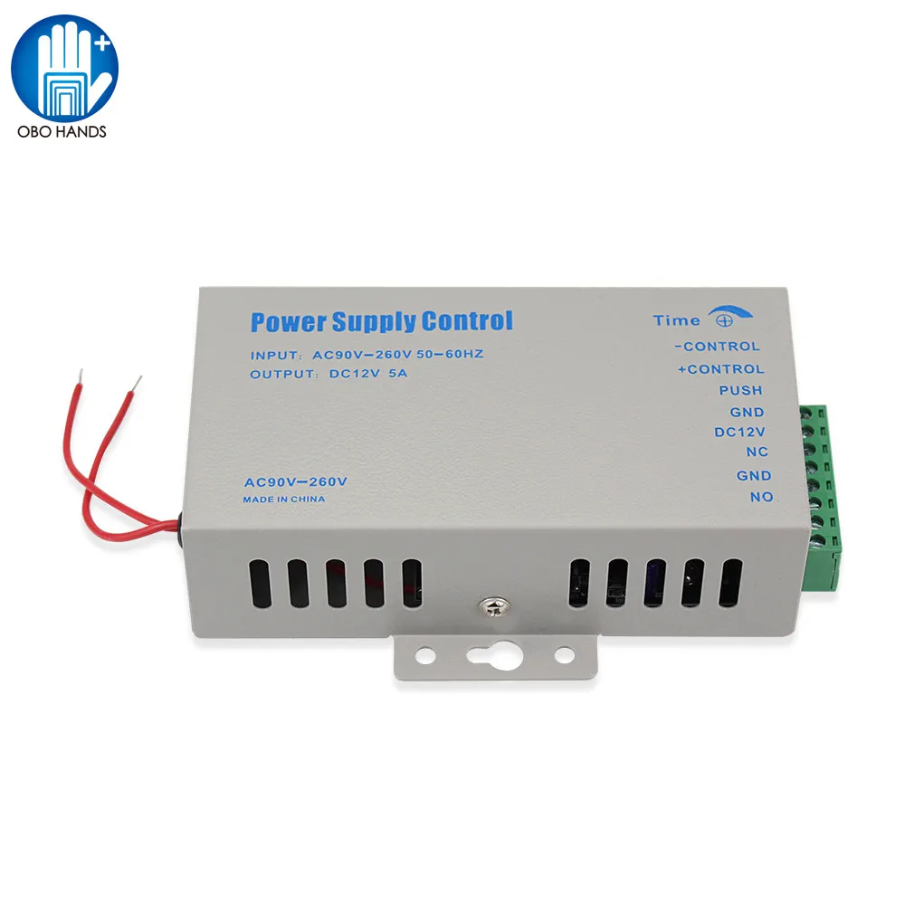 12V 5A K80 Power Supply Switch Access Control System Power AC110-260V/50-60HZ with Time Delay for Electronic Door Lock Security